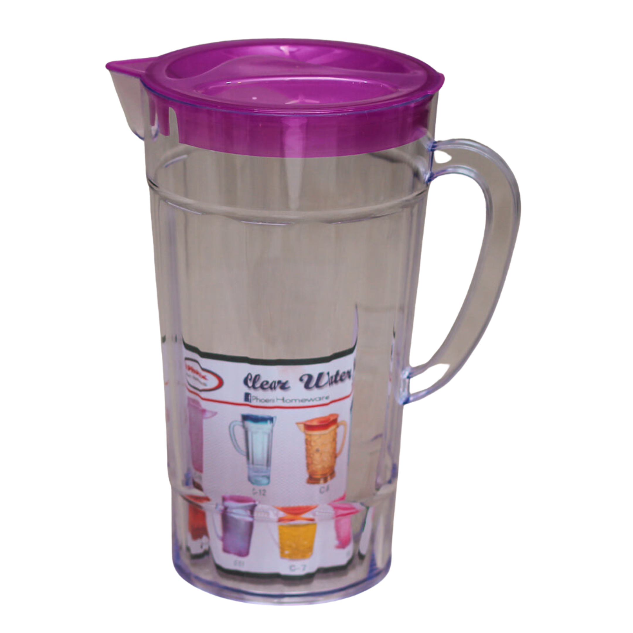 PHONIX TRANSPARENT CLEAR JUG SERIES COLERED LIDS