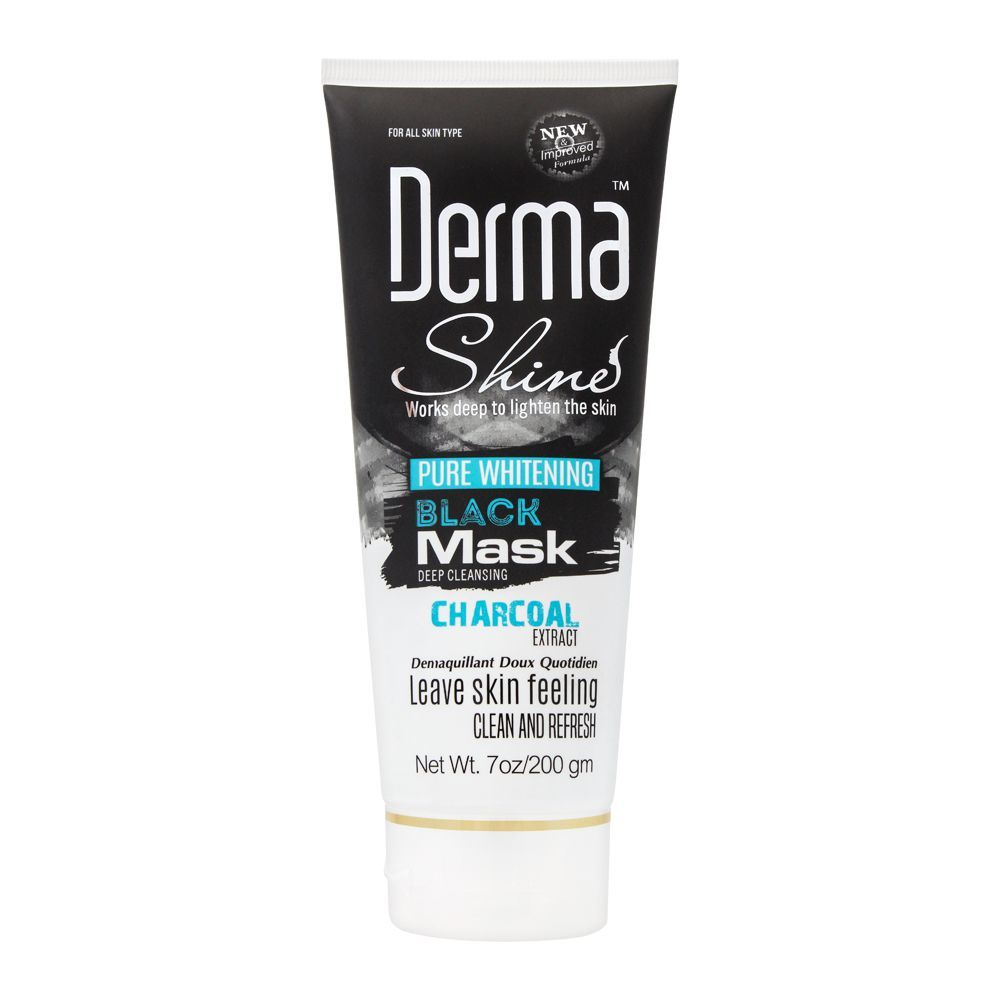 DERMA SHINE  PURE WHITENING BLACK MASK CHARCOAL EXT 200GM