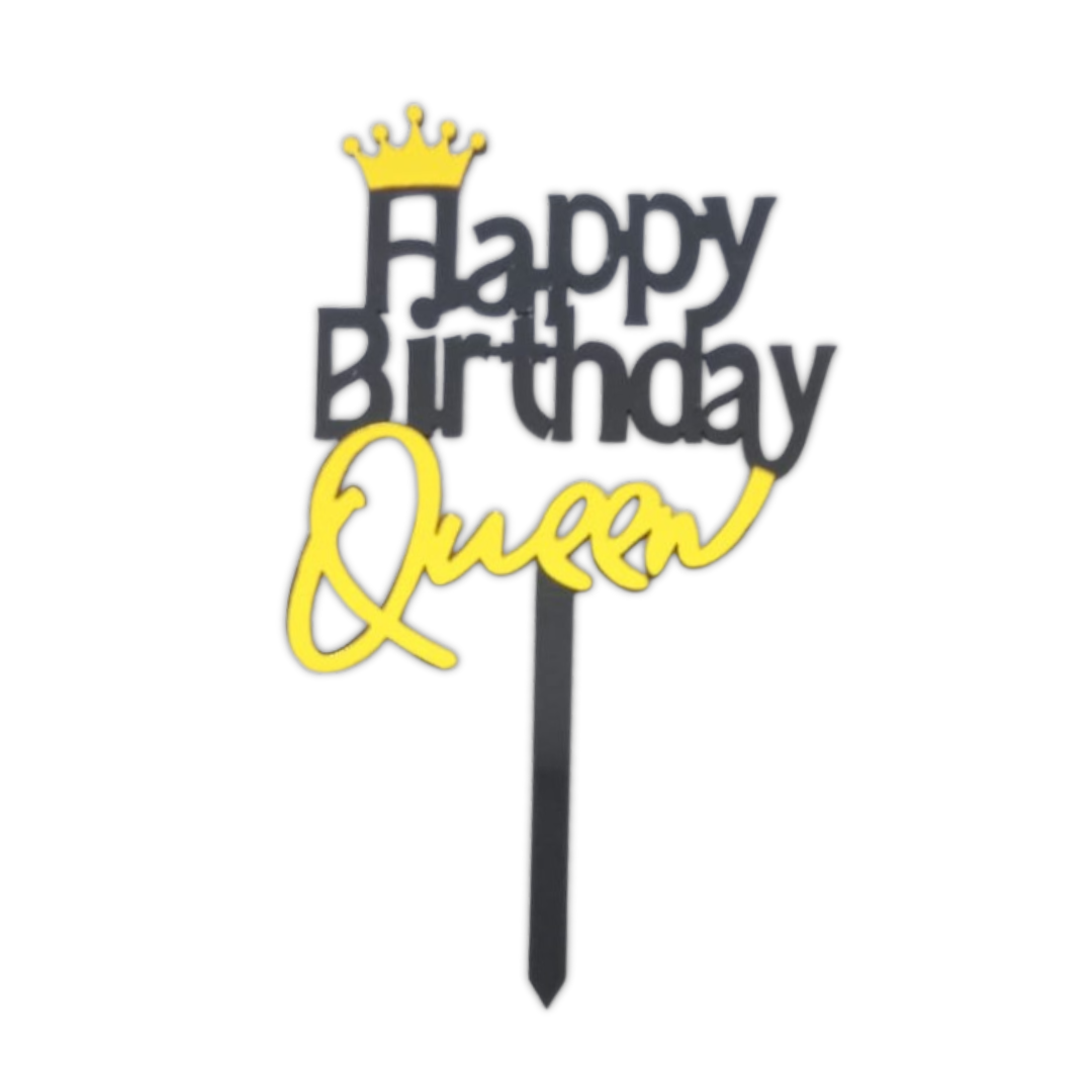 BIRTHDAY QUEEN CAKE TOPPER ACRYLIC