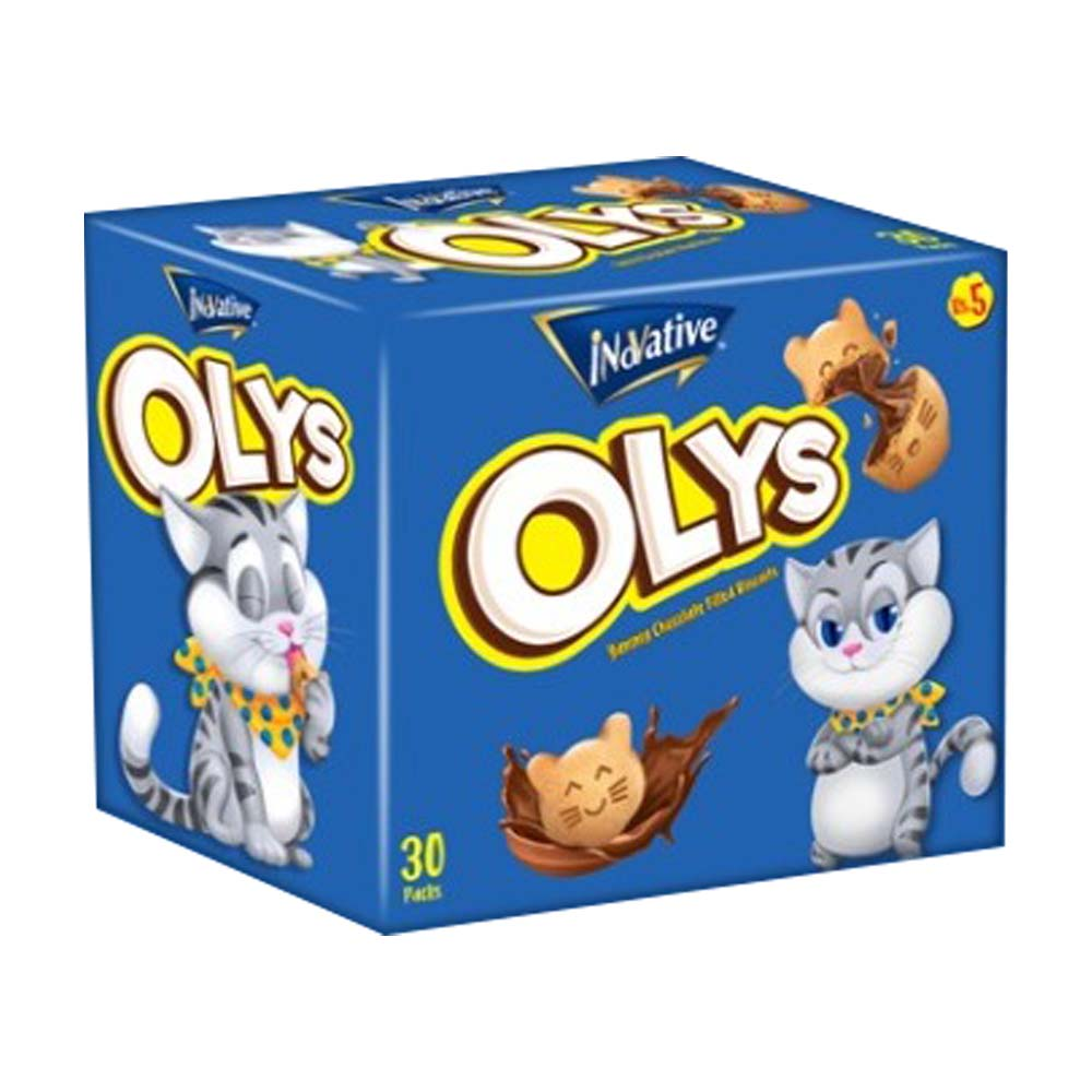 INNOVATIVE OLYS CHOCOLATE FILLED BISCUIT 6GM 30PCS BOX