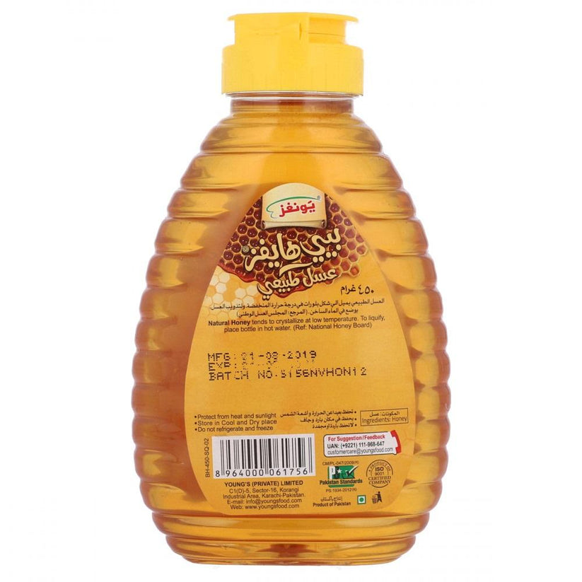 YOUNGS BEE HIVES HONEY BOTTLE 450GM