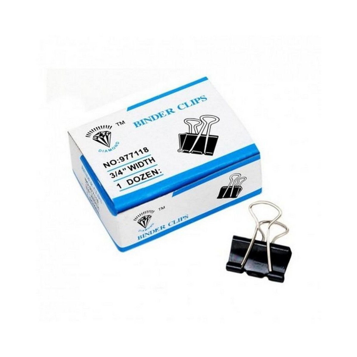 DIAMOND BINDER CLIPS 19MM 12PCS PACK