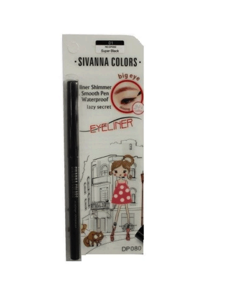 SIVANNA COLORS SMOOTH PEN WATERPROOF BLACK EYELINER