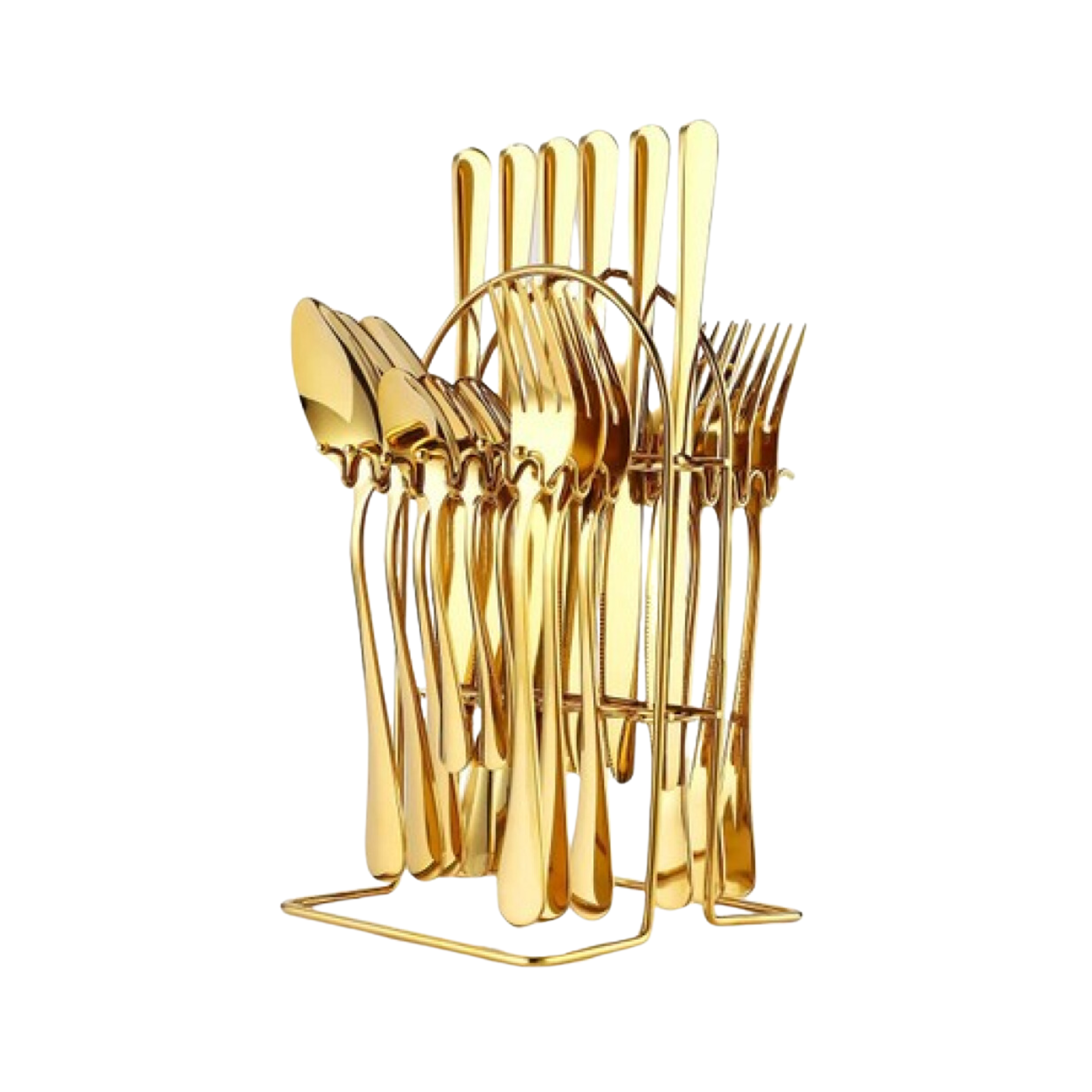 GOLD STAINLESS STEEL CUTLERY SET 24PCS WITH HANGER