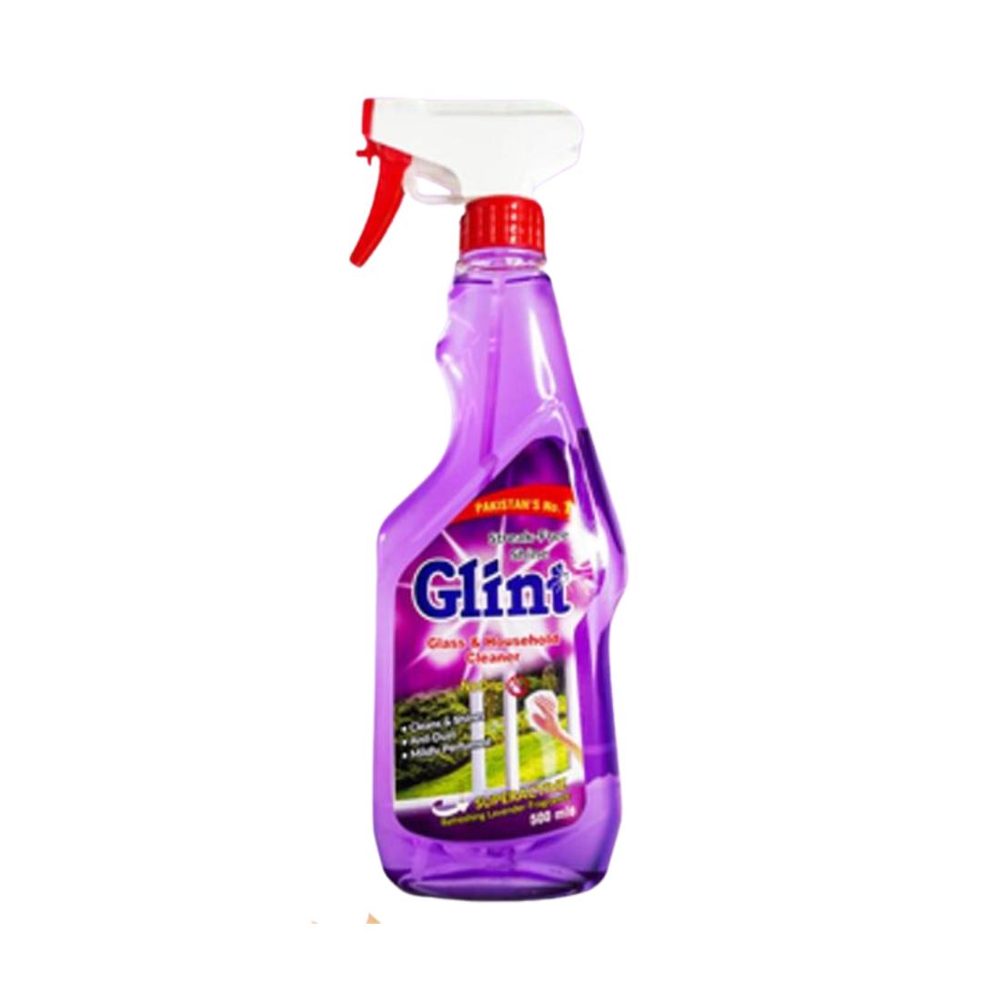 GLINT GLASS & HOUSEHOLD CLEANER LAVENDER 500ML SPRAY BOTTLE