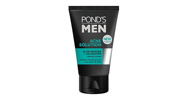 PONDS MEN ACNE SOLUTION + OIL FIGHTER FACE WASH 100GM