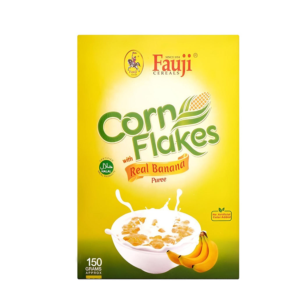 FAUJI CORN FLAKES WITH REAL BANANA PUREE 150GM