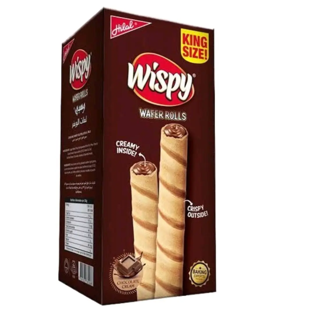 HILAL WISPY WAFER ROLLS CHOCOLATE CREAM 21.6GM 12PCS BOX