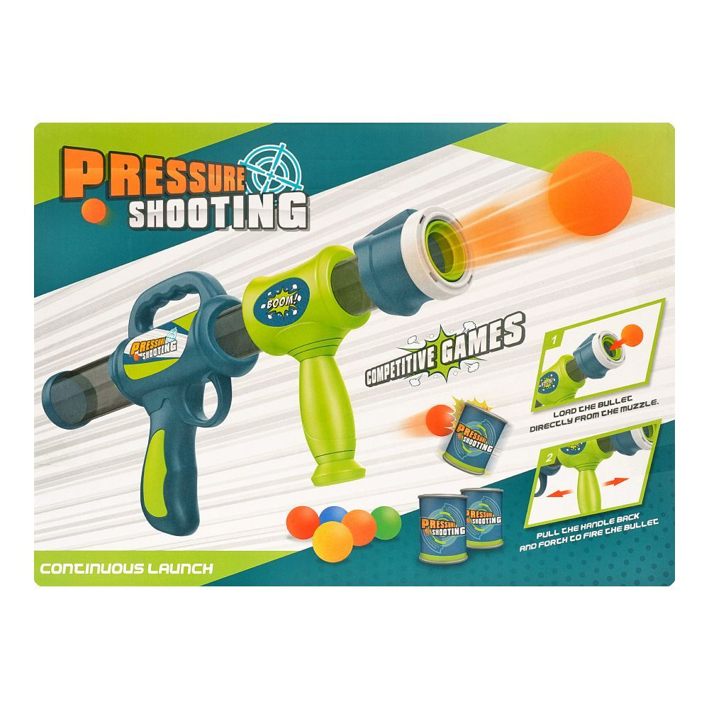 PRESSURE SHOOTING GUN TOY 2IN1 5016