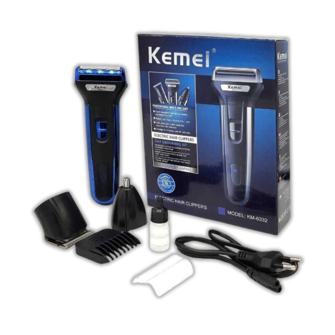 KEMEI HAIR TRIMMER ELECTRIC HAIR CLIPPERS 3IN1 KM-6330