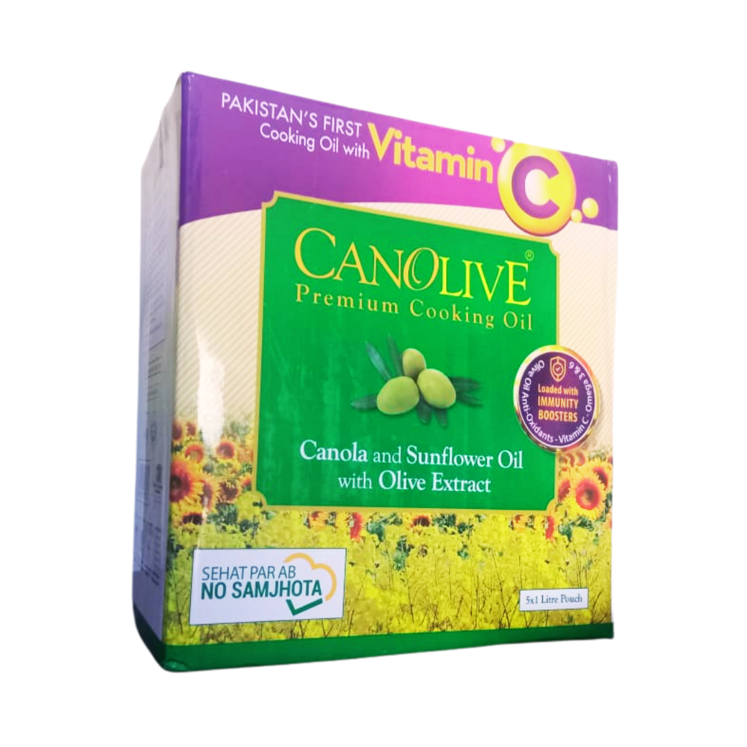 CANOLIVE PREMIUM COOKING OIL 1LTR POUCH CTN