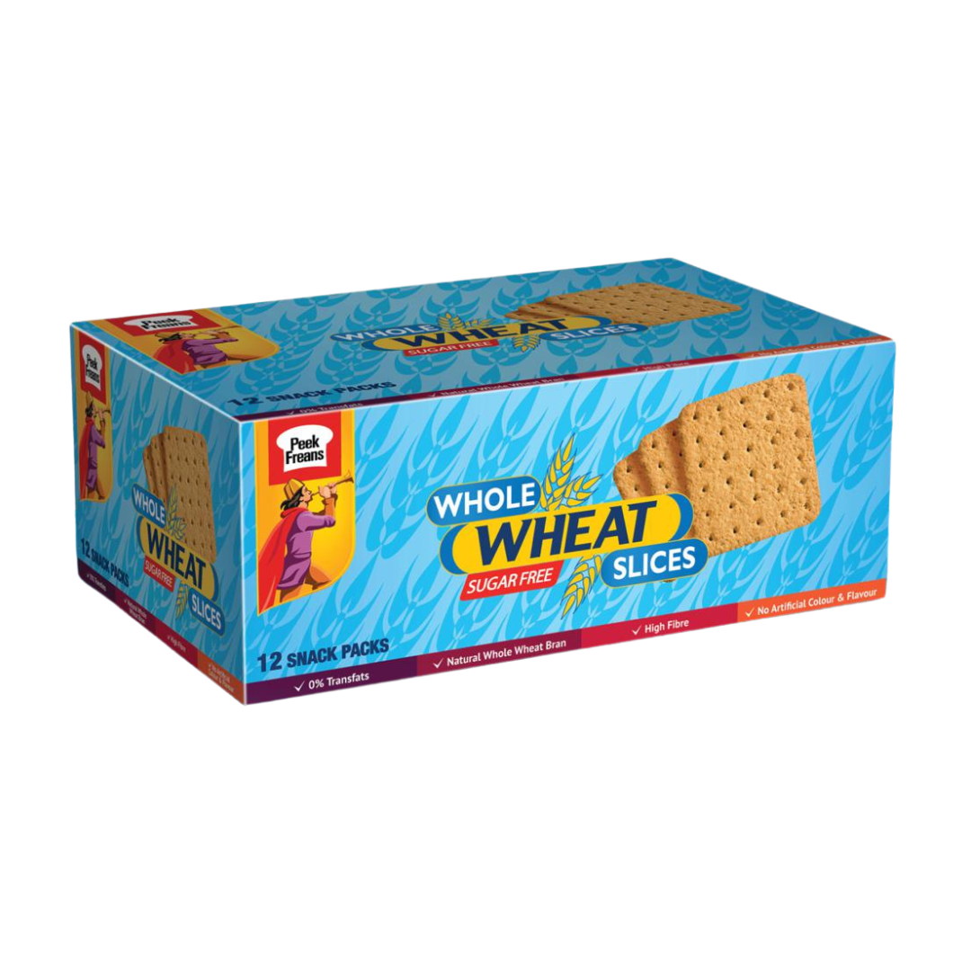 PEEK FREANS WHOLE WHEAT SLICES SUGAR FREE BISCUIT 31.4GM 12PCS BOX