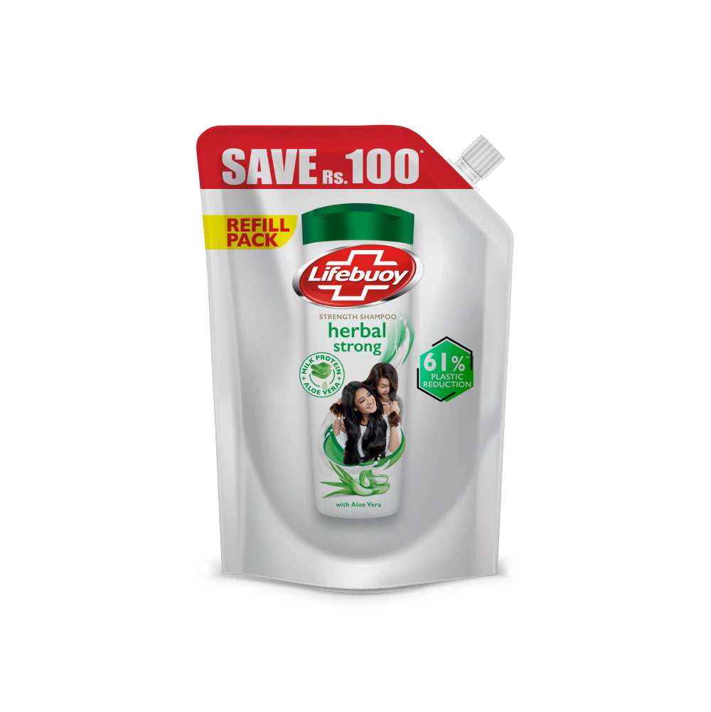 LIFEBUOY SHAMPOO HERBAL STRONG ALOE VERA REFILL POUCH 360ML