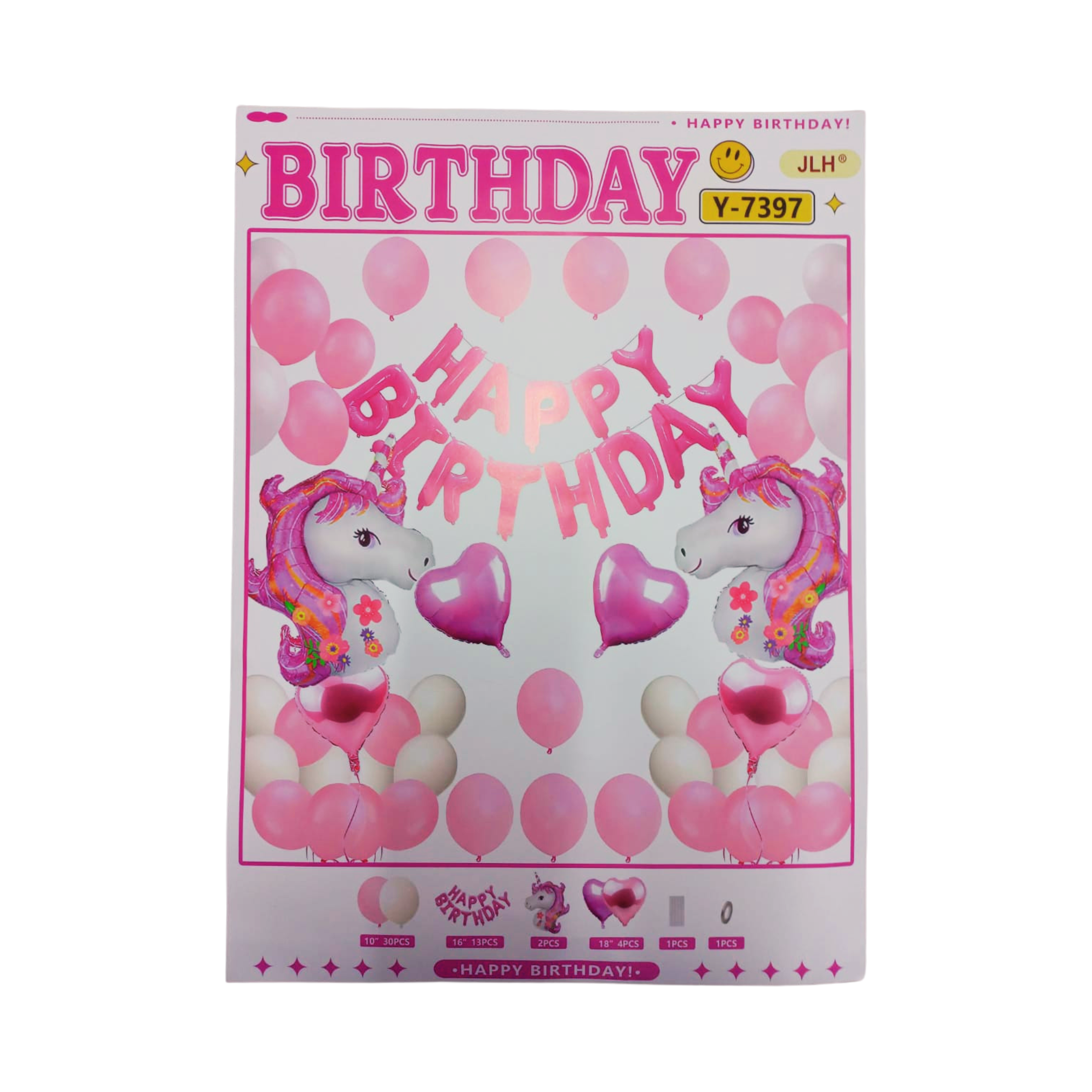 HAPPY BIRTHDAY UNICORN THEME SET Y-7397