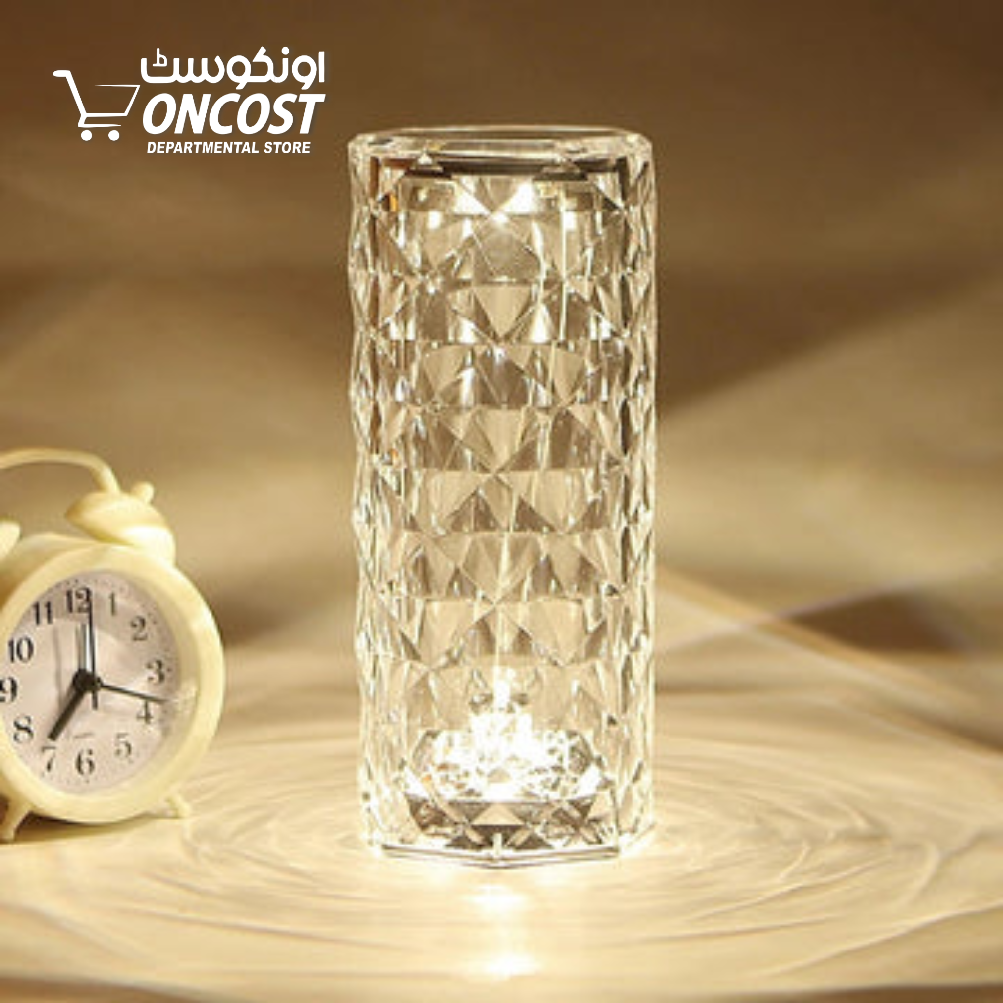 CRYSTAL TOUCH TABLE LAMP WITH 3-LIGHT MODES