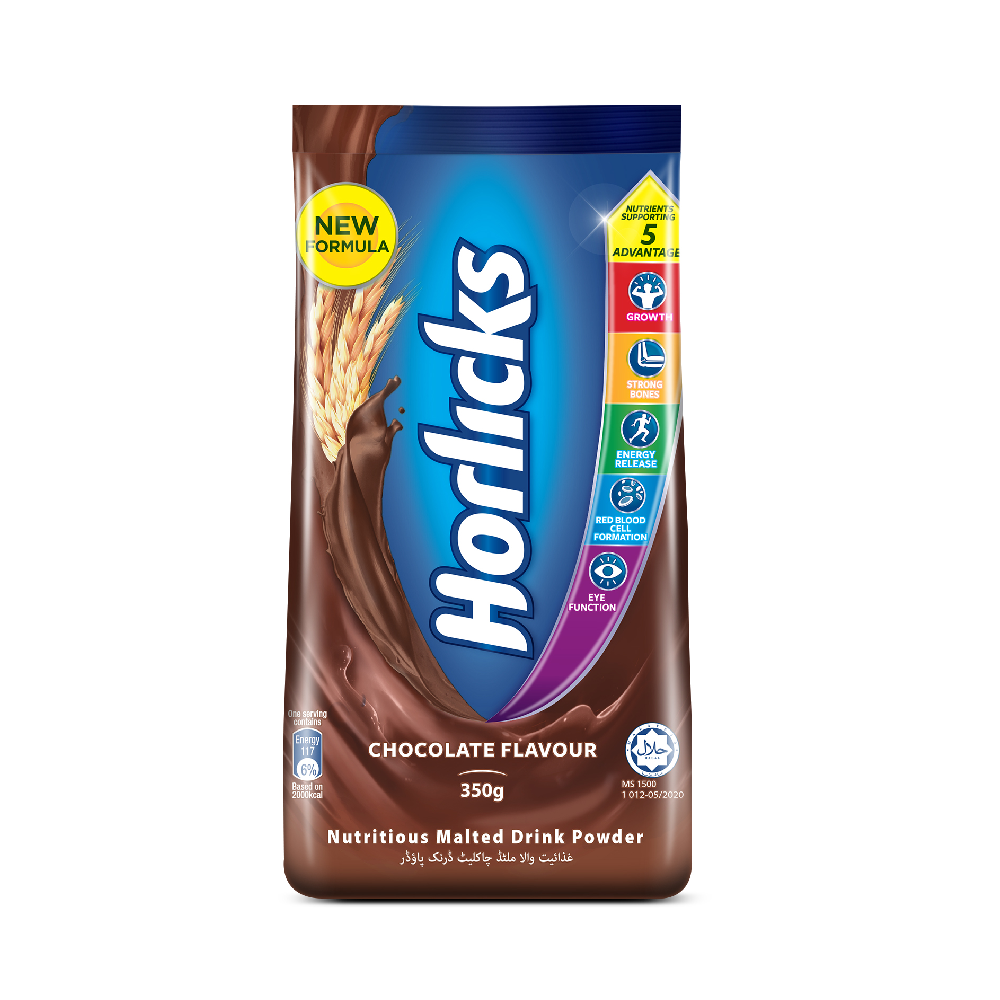 HORLICKS DRINKING POWDER CHOCOLATE POUCH 320GM