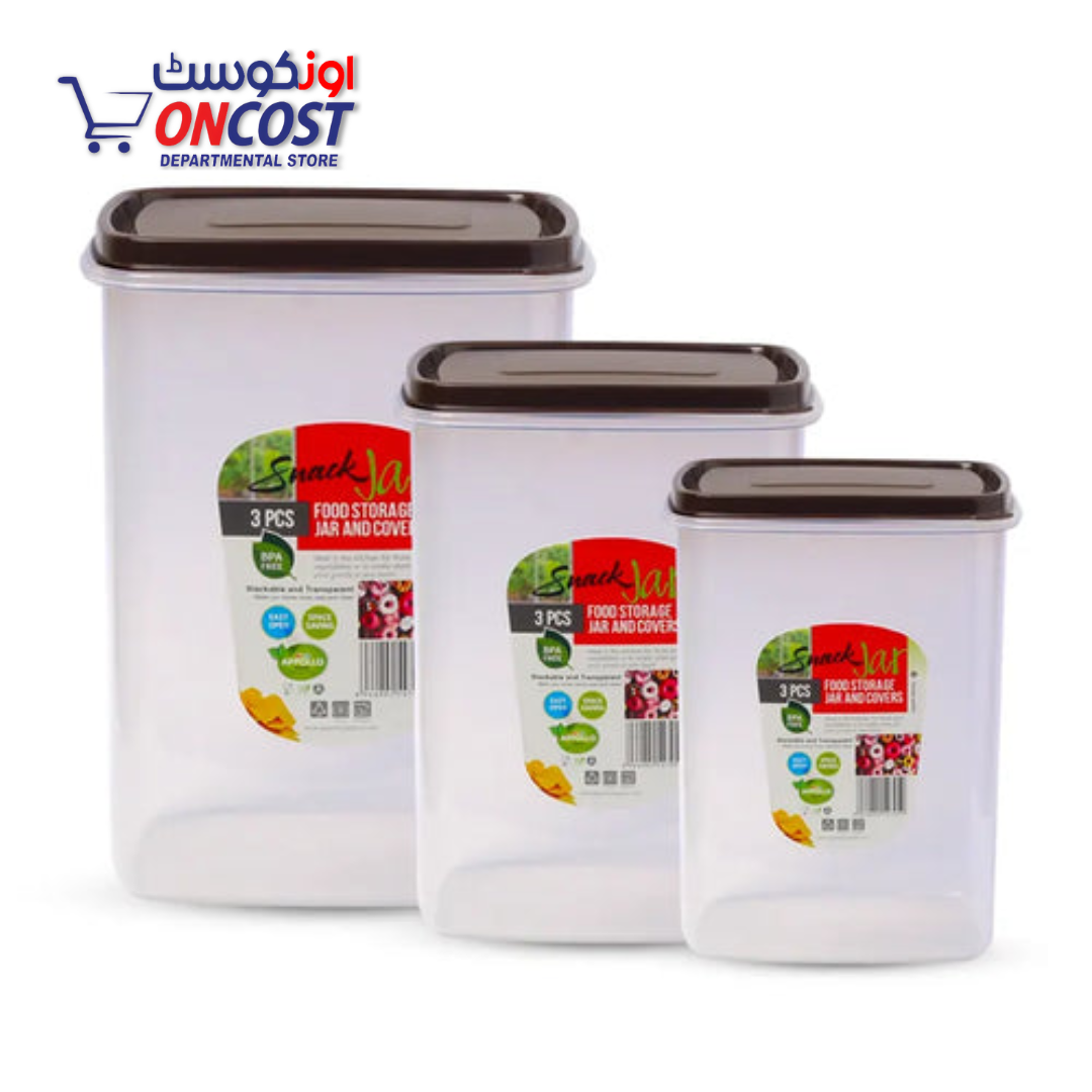 APPOLLO SNACJ JAR WITH COLORED TOP 3PCS SET