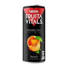 NESTLE FRUITA VITALS SPARKLING FRUIT DRINK PEACH CAN 250ML