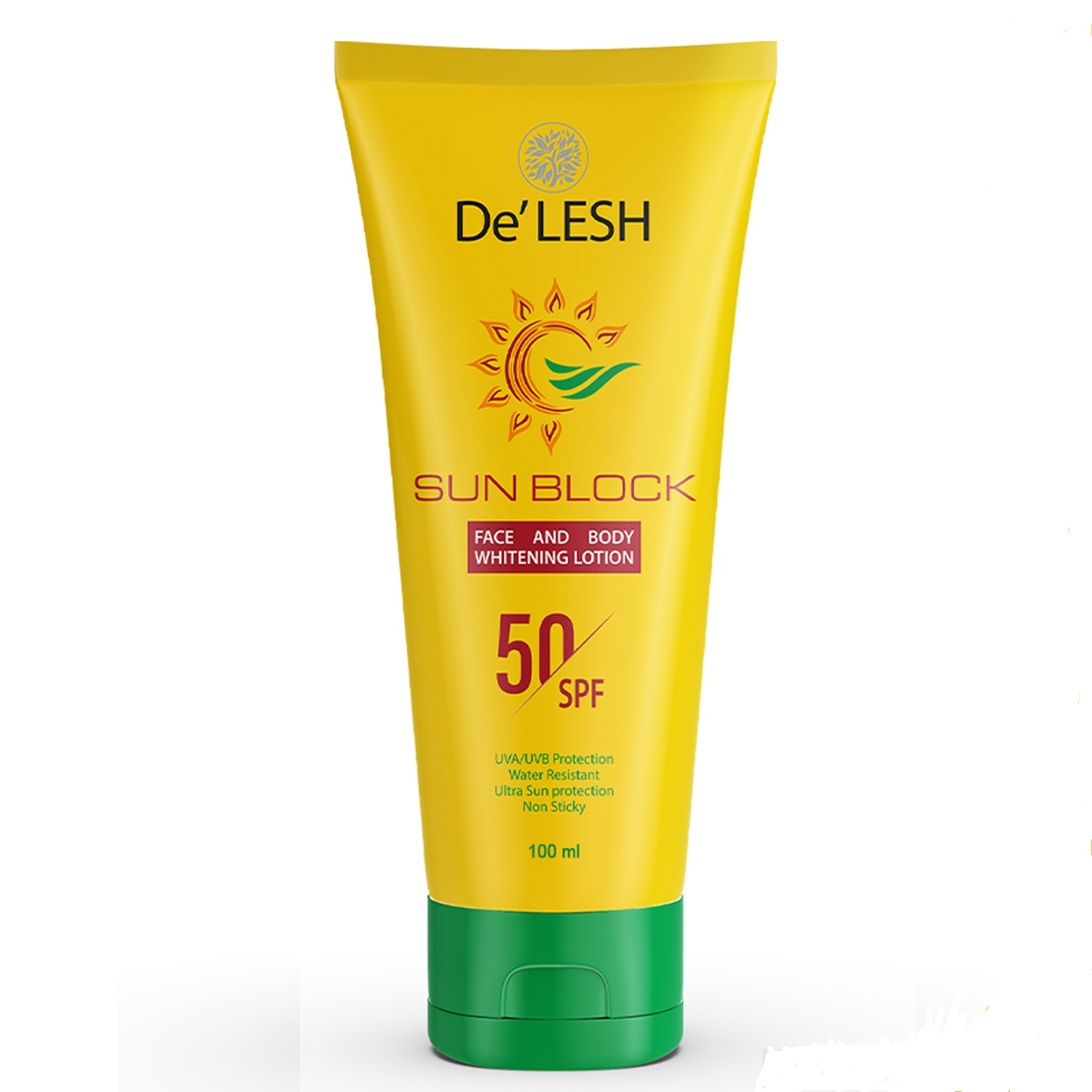 DeLESH SUN BLOCK FACE & BODY WHITENING LOTION SPF-50 175ML