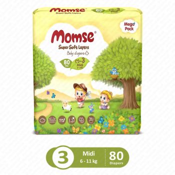 MOMSE BABY DIAPERS MEGA PACK MEDIUM 80PCS