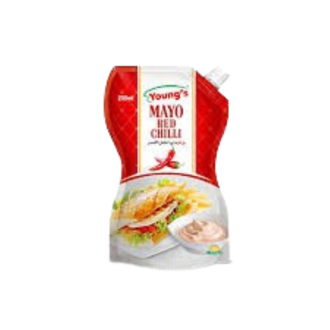 YOUNGS MAYO RED CHILLI SAUCE POUCH 200ML