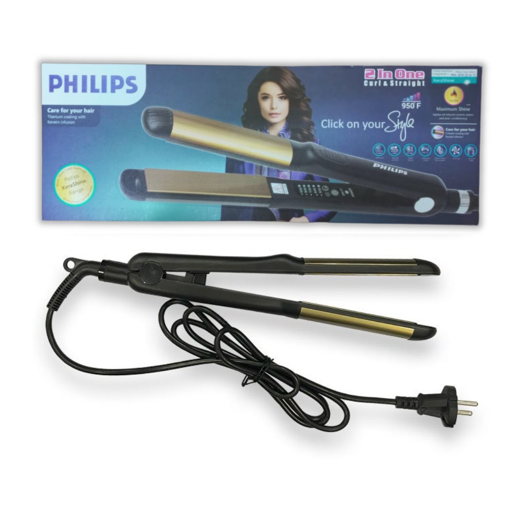 PHILIPS HAIR CURL & STRAIGHTENER 2IN1 PH-919