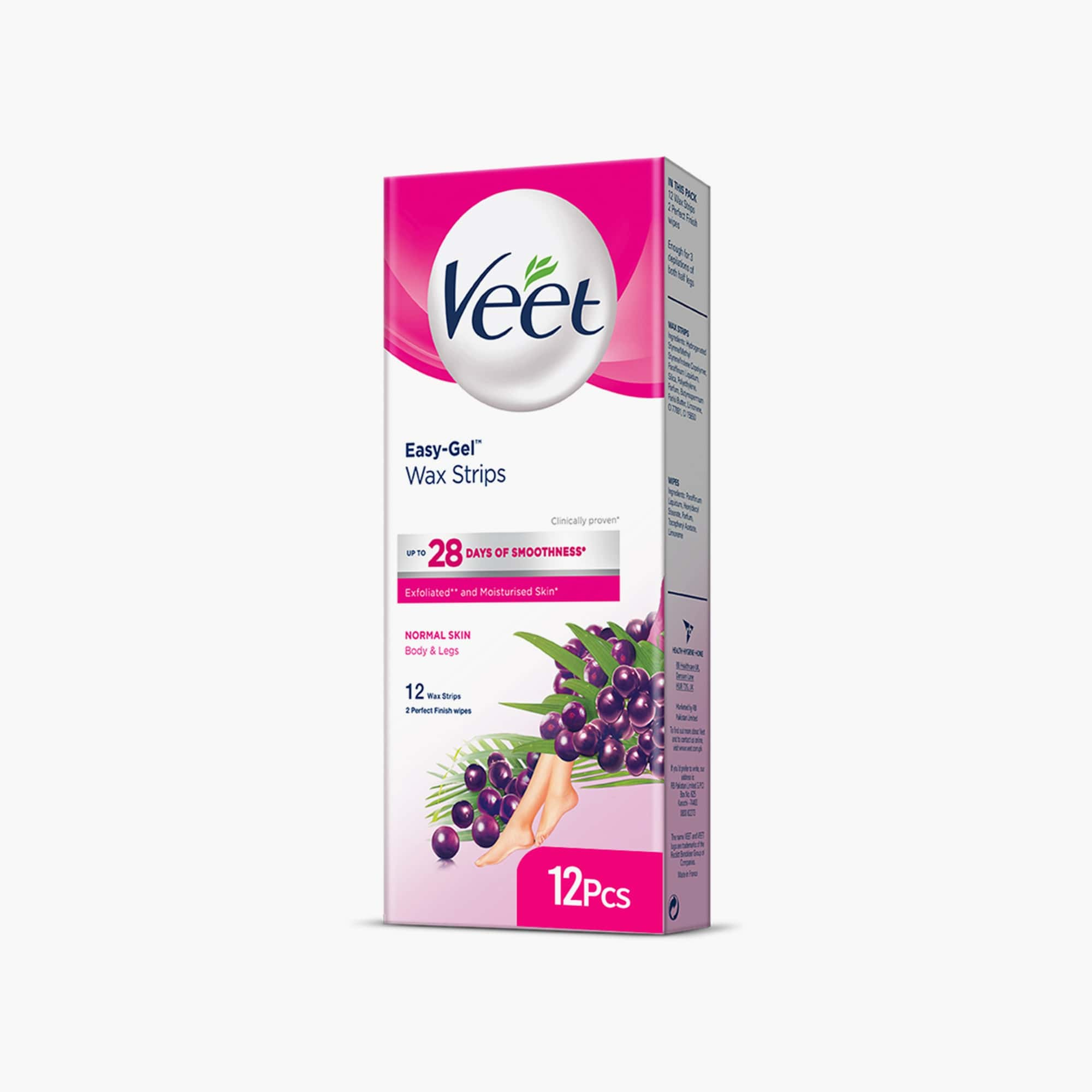 VEET EASY-GEL WAX STRIPS NORMAL SKIN 12 WAX STRIPS