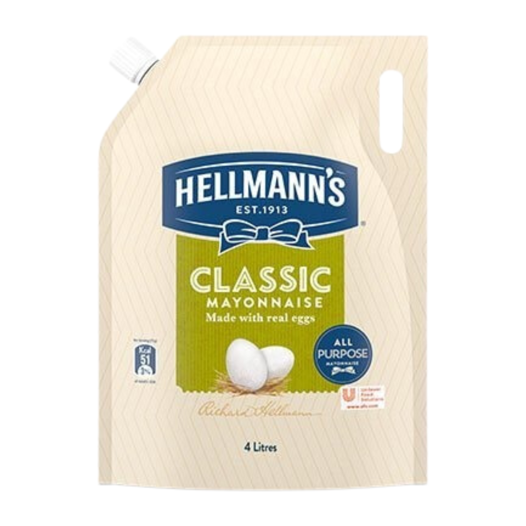 HELLMANNS CLASSIC MAYONNAISE POUCH 4LTR