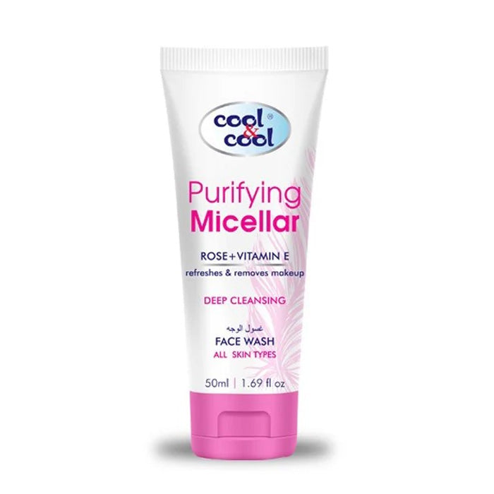 COOL & COOL PURIFYING MICELLAR ROSE+VITAMIN-E FACE WASH 50ML