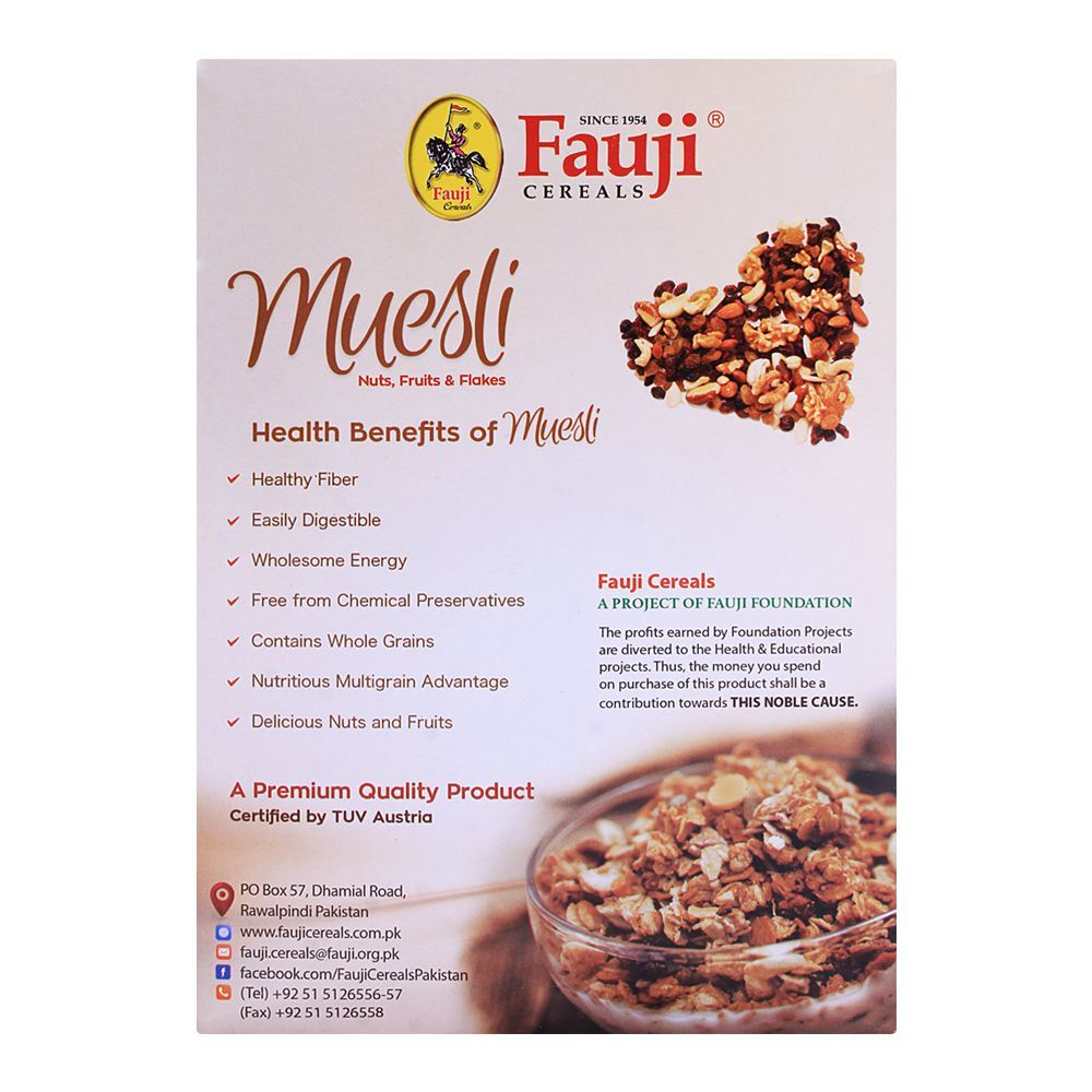 FAUJI MUESLI NUTS, FRUITS FLAKES 250GM