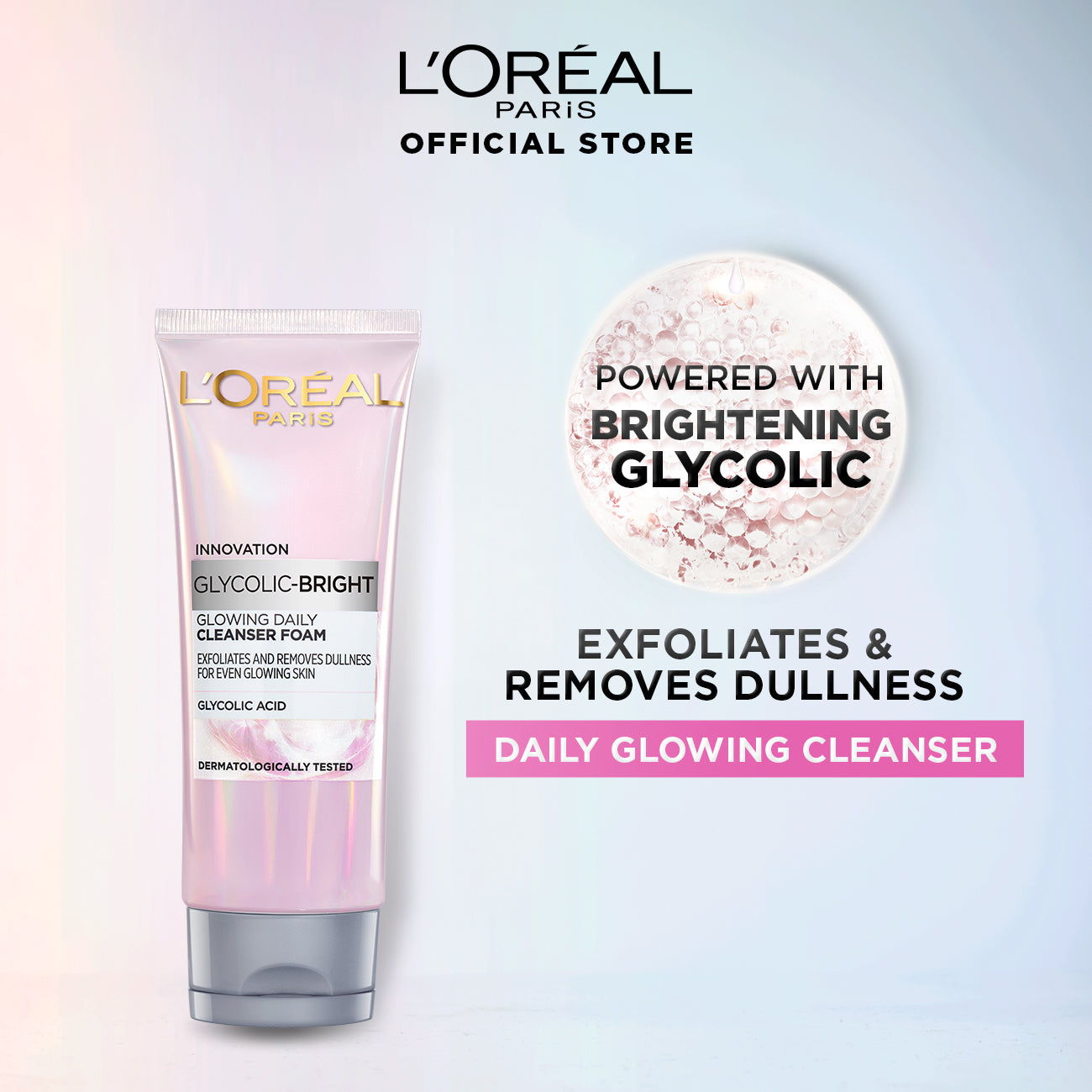 LOREAL GLYCOLIC-BRIGHT GLOWING CLEANER FOAM 100ML