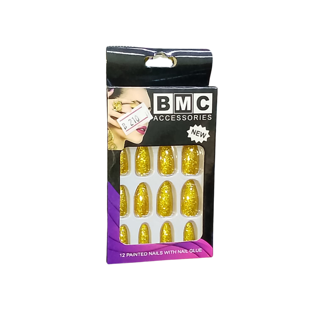 BMC ACCESSORIES 12 GLITTER NAILS WITH GLUE SET