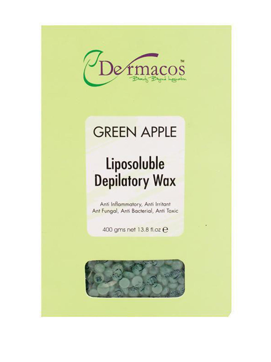 DERMACOS GREEN APPLE LIPOSOLUBLE DEPILATORY WAX 400GM