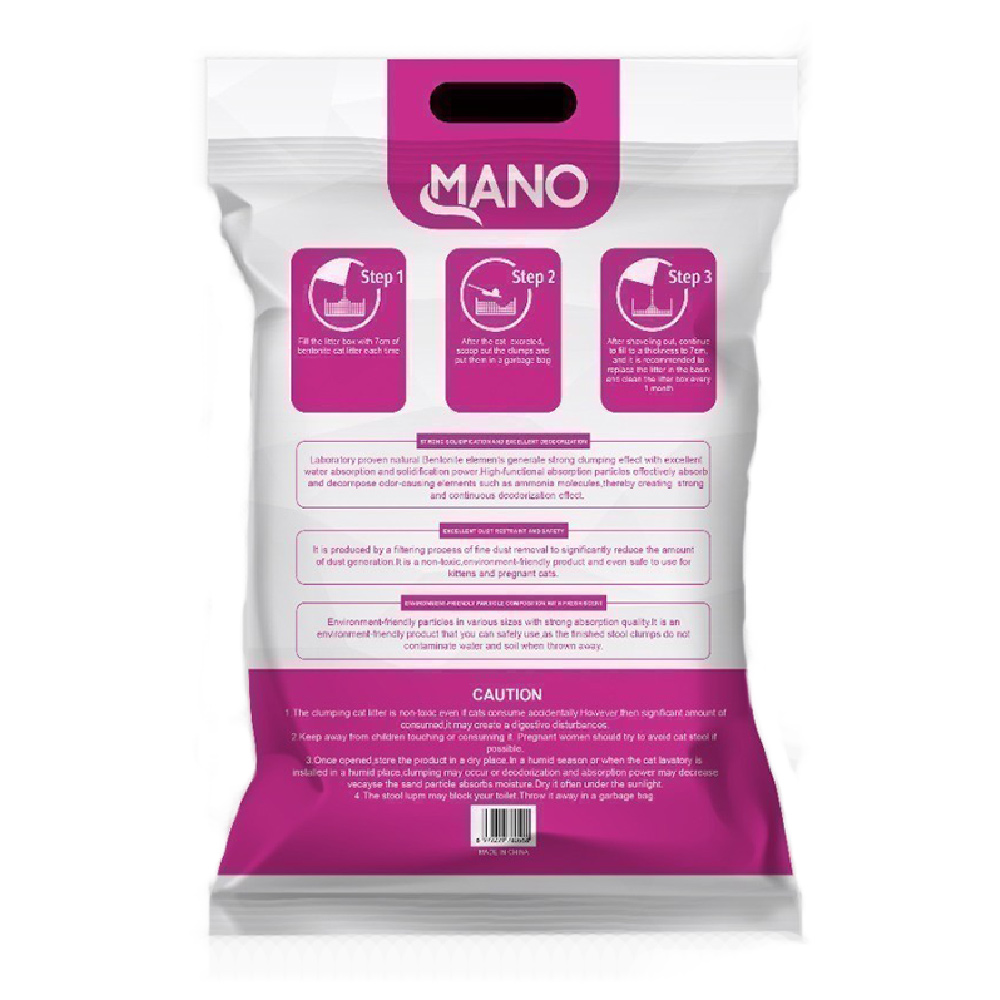 MANO BENTONITE CAT LITTER ROSE 5LTR