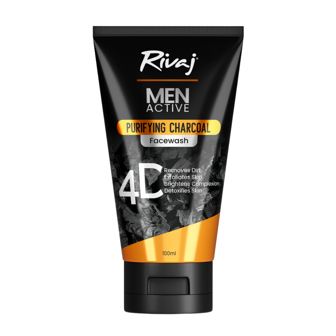 RIVAJ FACE WASH MEN ACTIVE PURIFYING CHARCOAL 100ML