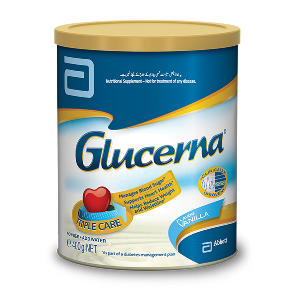 ABBOTT GLUCERNA NUTRITIONAL SUPPLEMENT VANILLA 400GM TIN