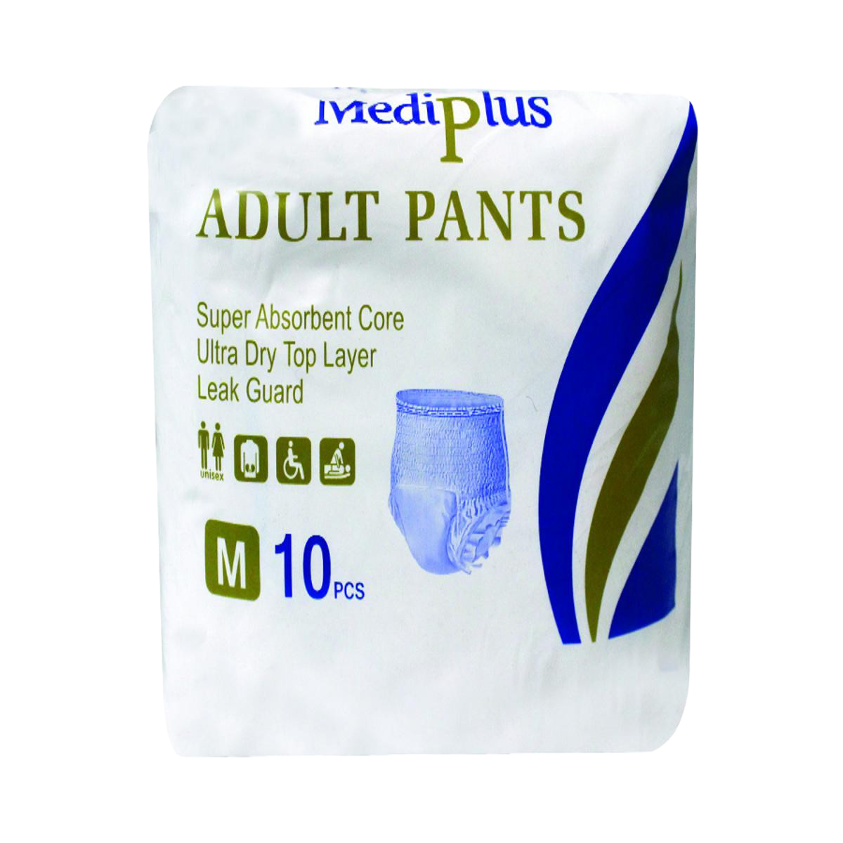 MEDIPLUS ADULT PANTS MEDIUM 10-PCS