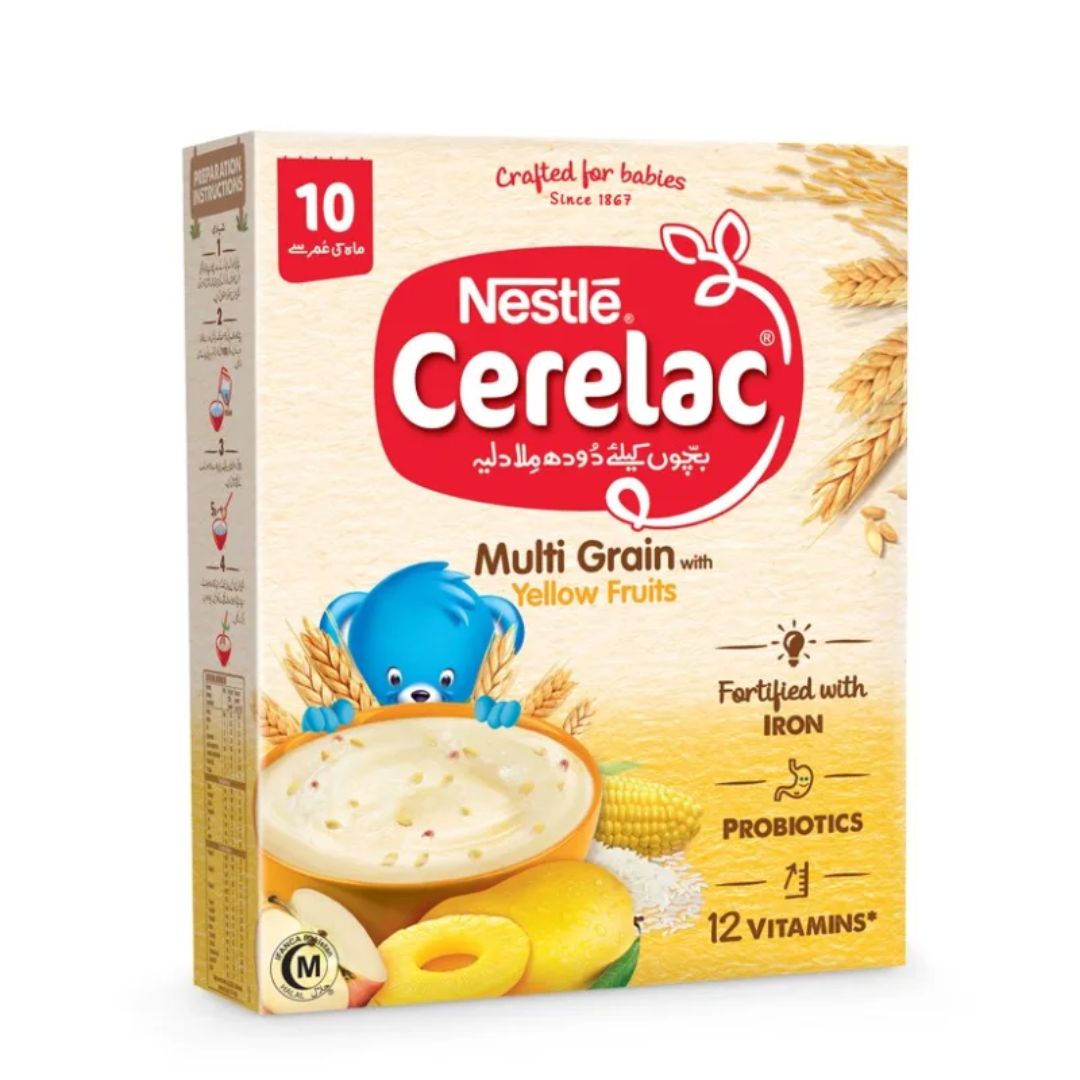 NESTLE CERELAC MULTI GRAIN WITH YELLOW FRUITS 10-MONTHS 175GM