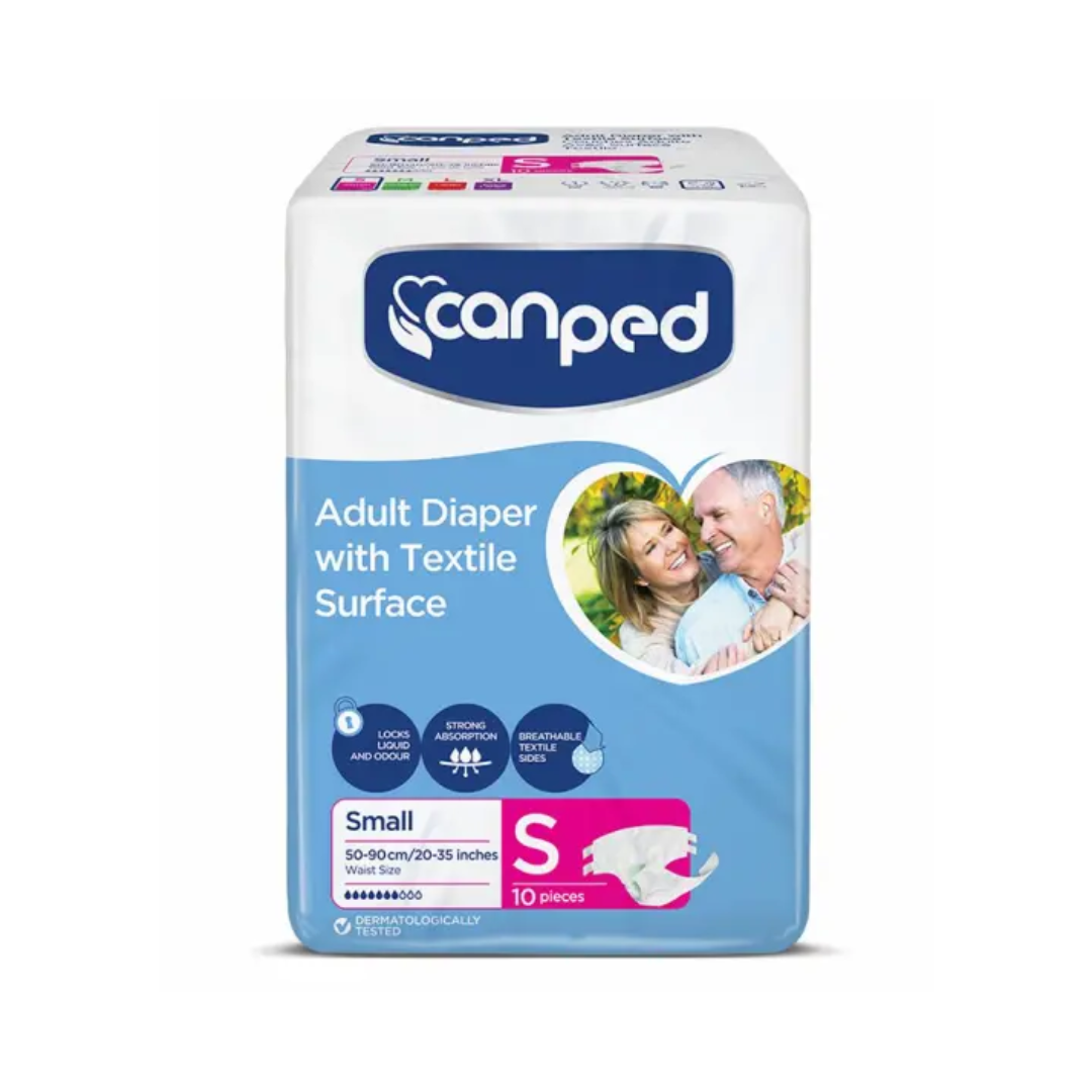 CANPED ADULT DIAPER WITH TEXTILE SURFACE SMALL 10-PCS