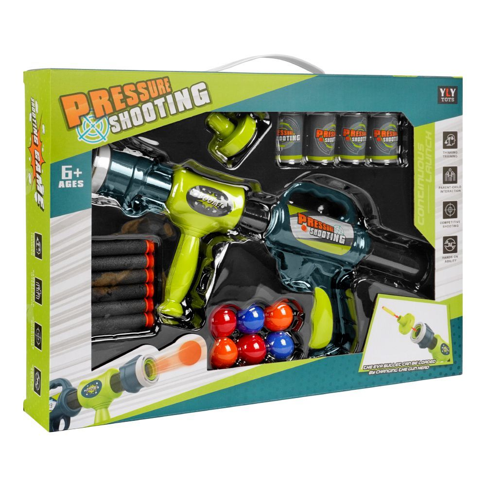 PRESSURE SHOOTING GUN TOY 2IN1 5016