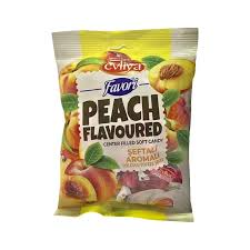 EVLIYA FAVORI PEACH FLAVOURED CENTER FILLED SOFT CANDY 90GM