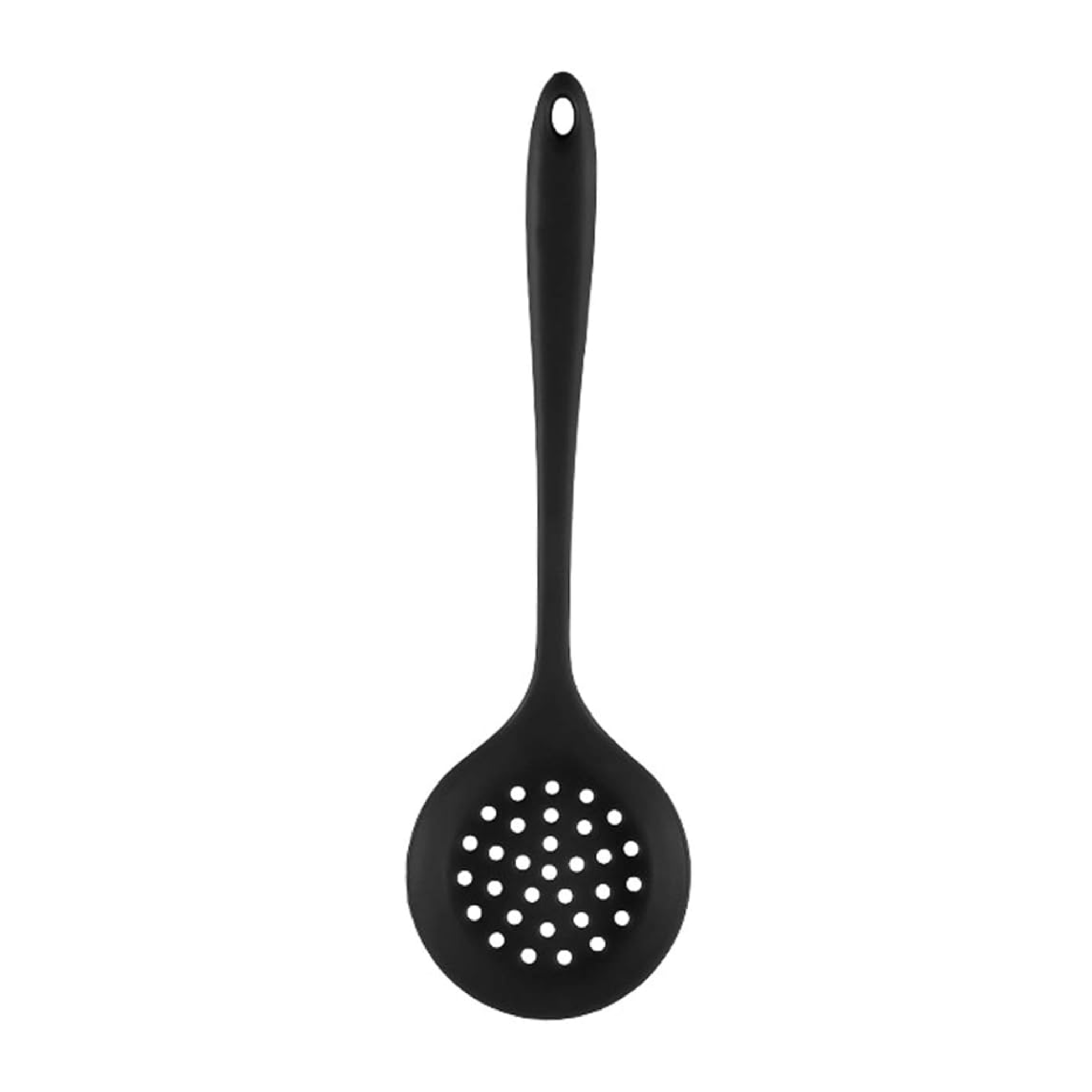 SILICONE SKIMMER SPOON 12-INCHES BLACK