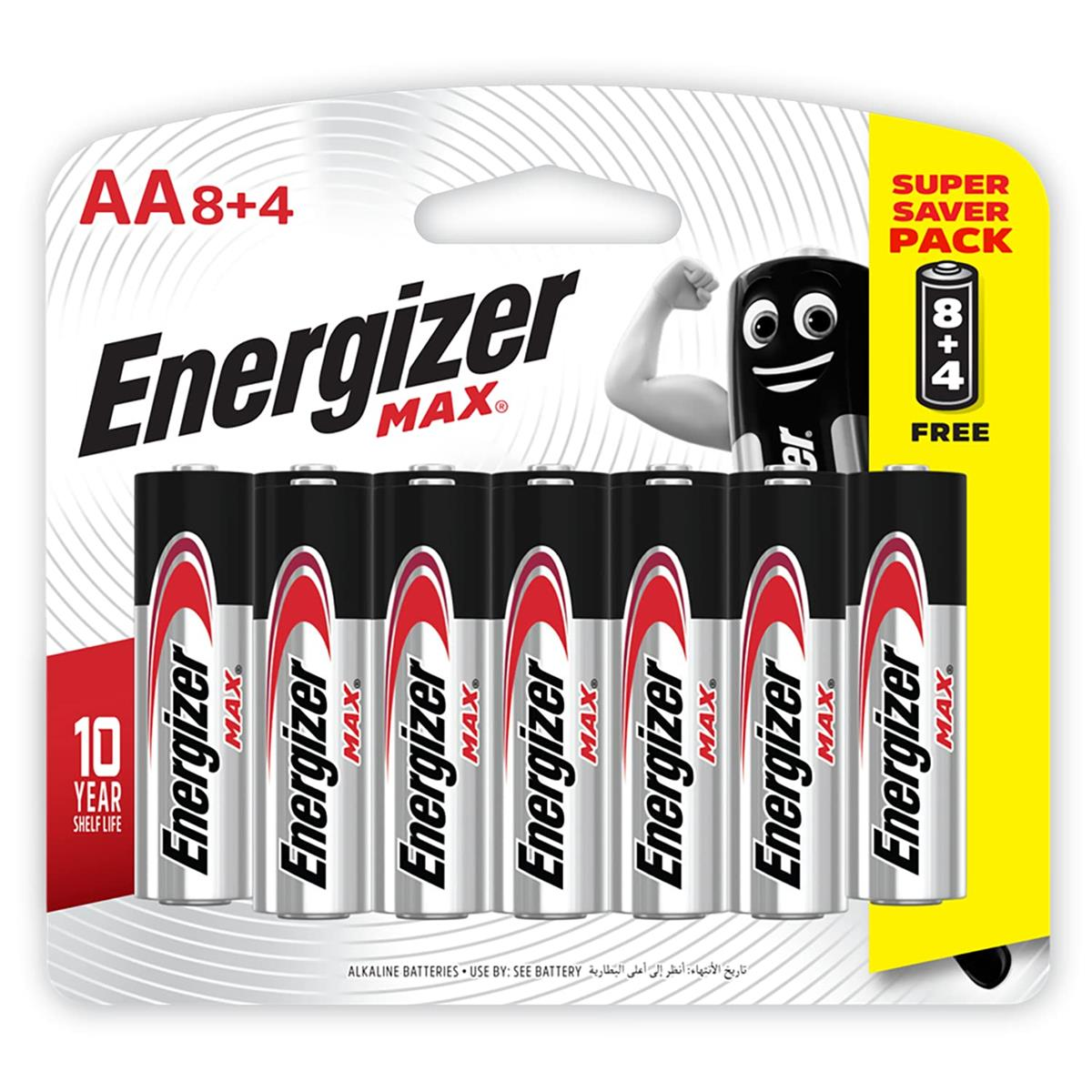 ENERGIZER MAX SUPER SAVER PACK AA BATTERIES 8+4-PCS