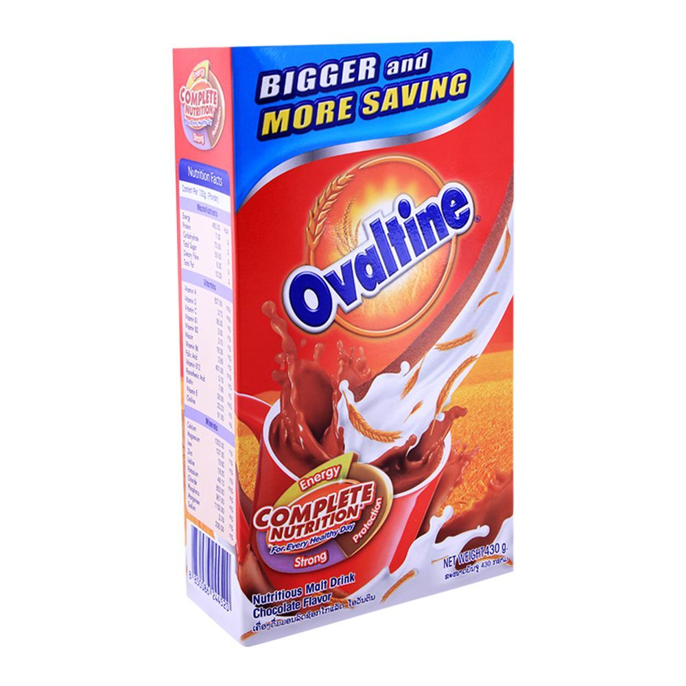 OVALTINE DRINKING POWDER CHOCOLATE FLAVOUR 430GM