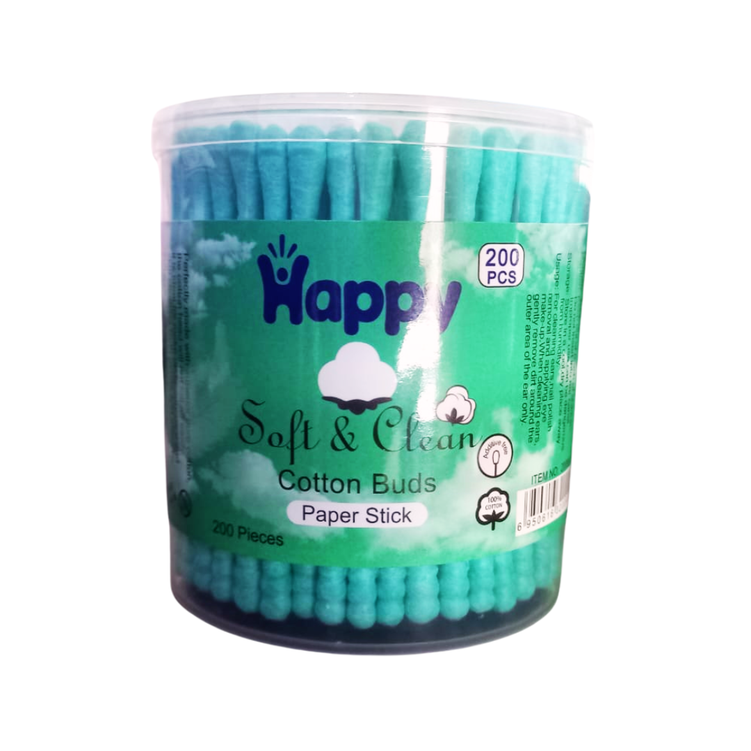 HAPPY COTTON BUDS PAPER STICK 200PCS