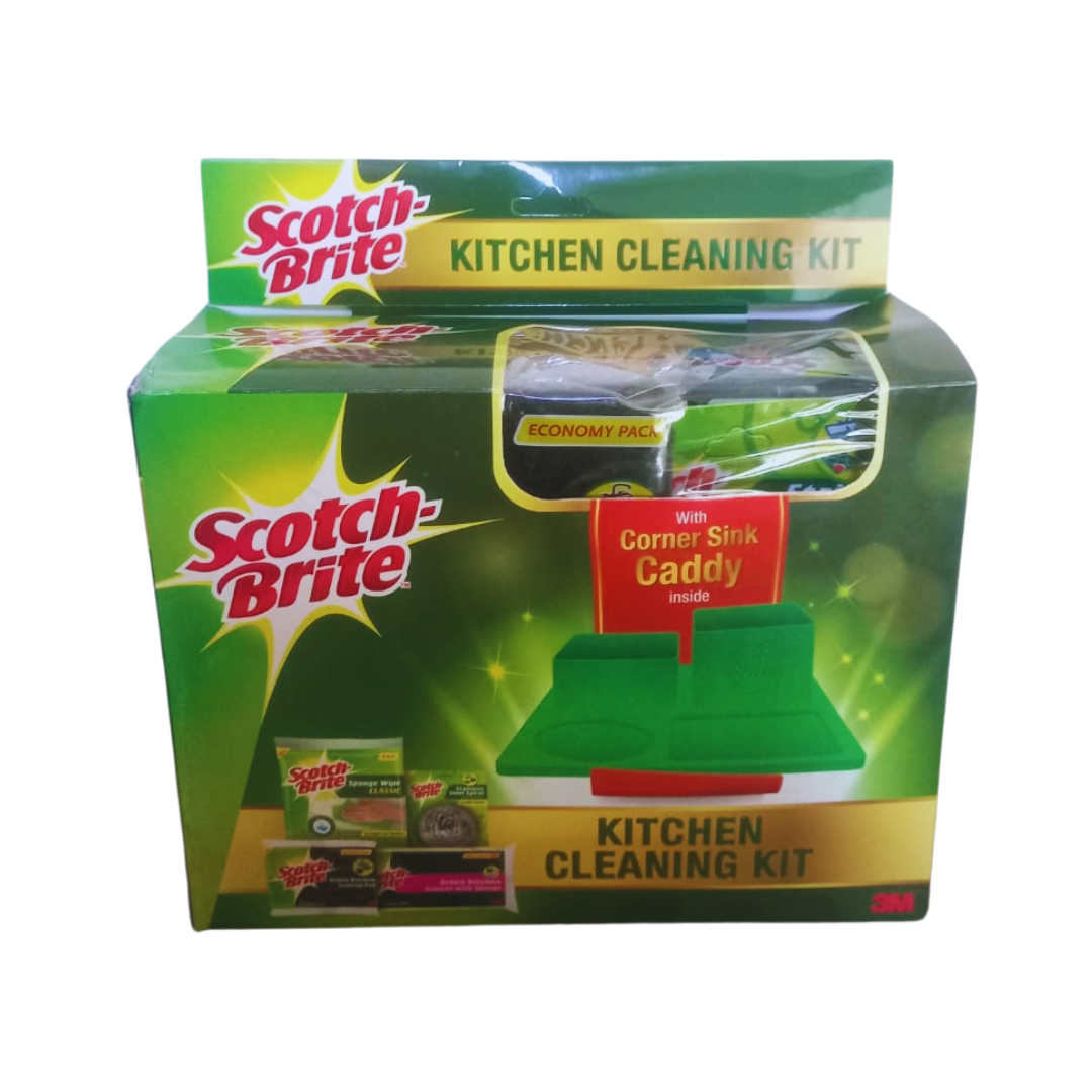 SCOTCH BRITE KITCHEN CLEANING KIT WITH CORNER SINK CADDY