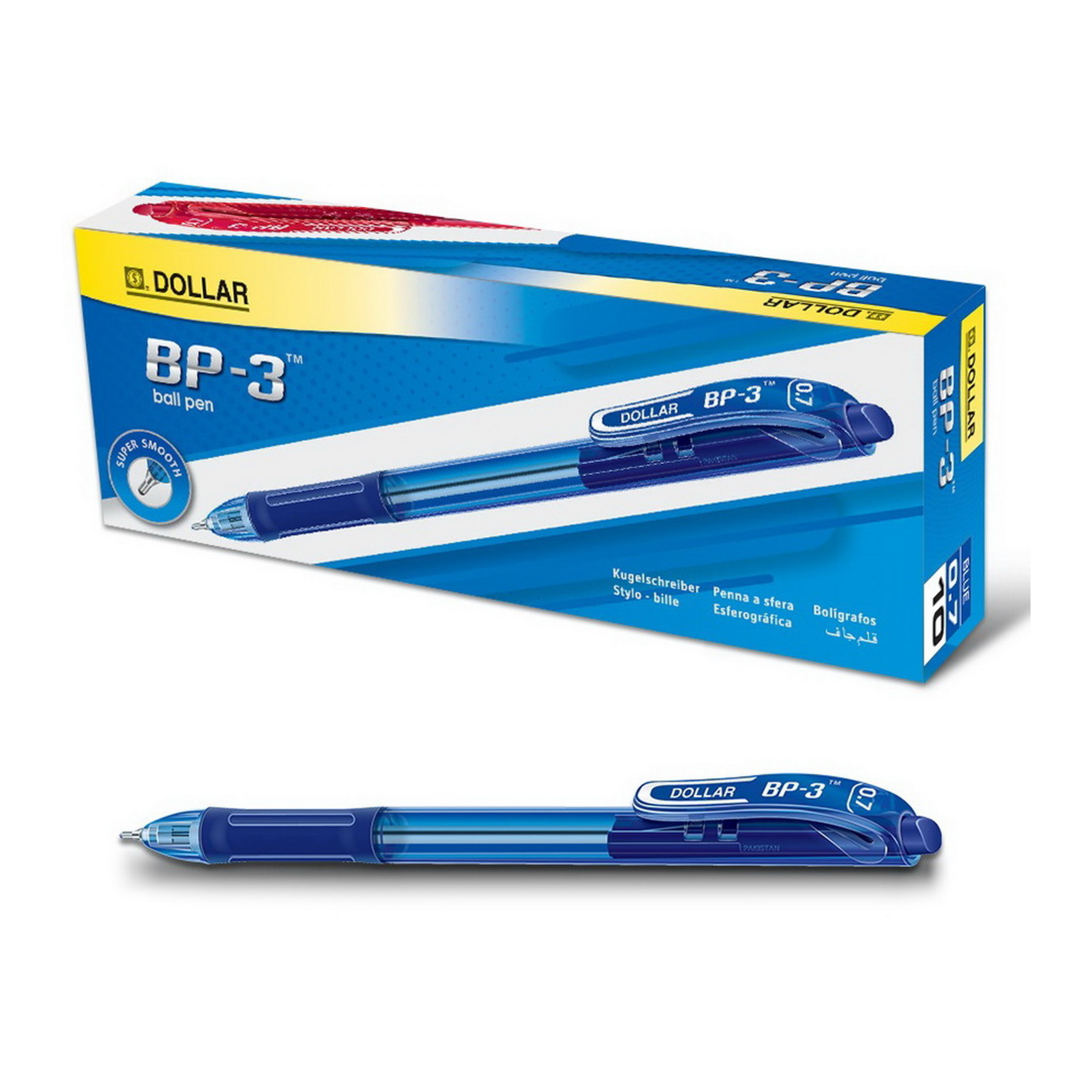 DOLLAR BP-3 BALL PEN BLACK 10PCS PACK