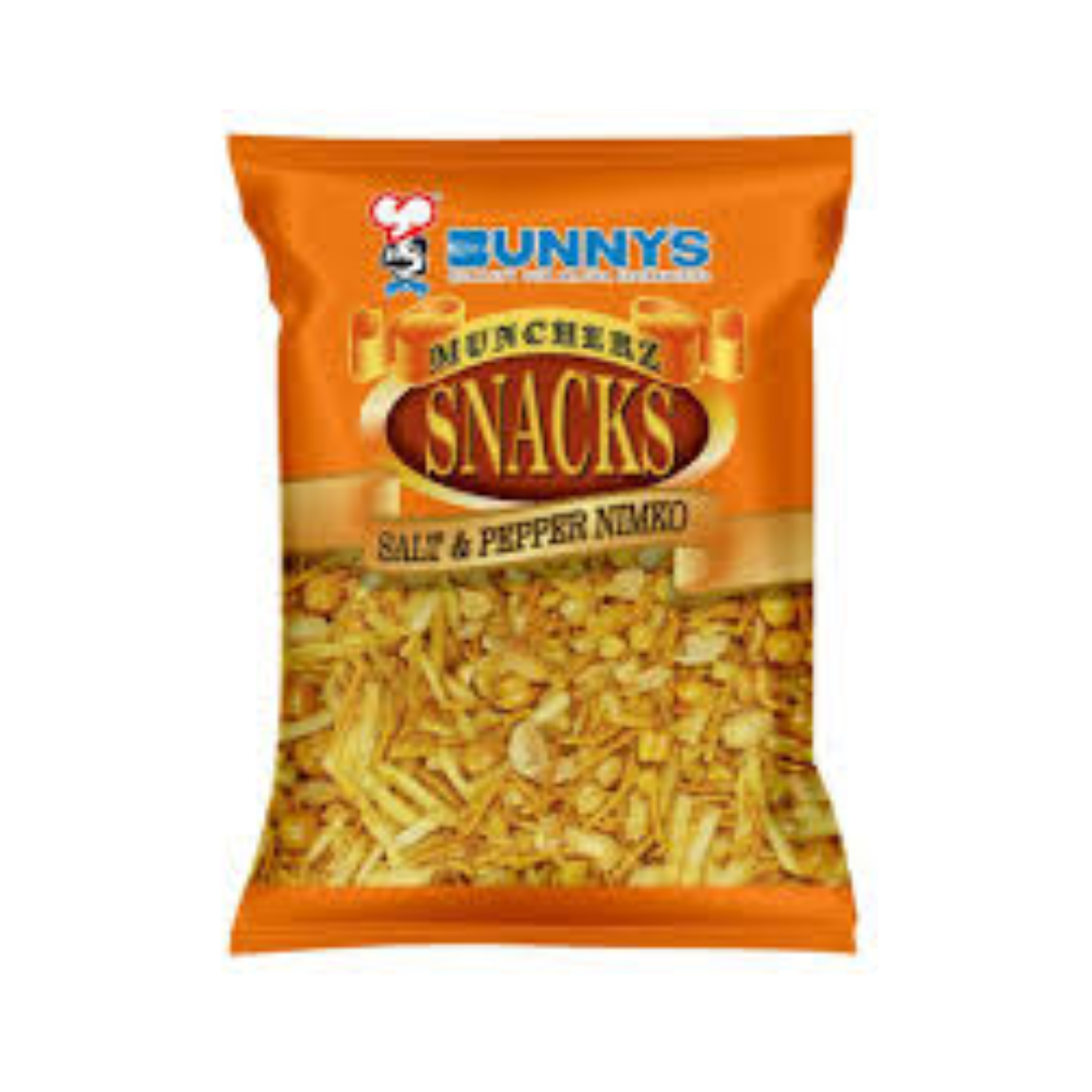 BUNNYS MUNCHERZ SNACKS SALT & PEPPER NIMKO 180GM