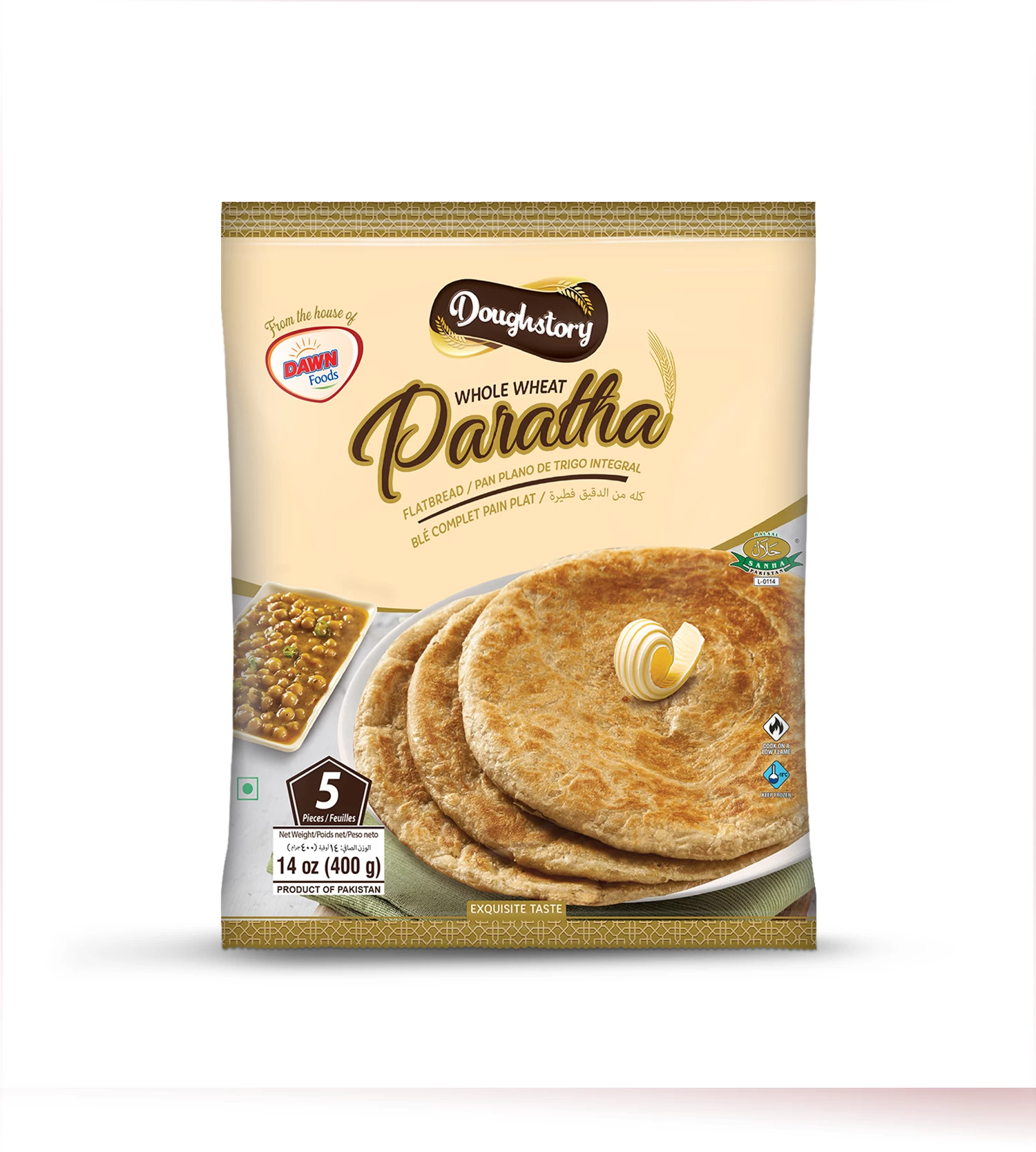 DAWN F00D DOUGHSTORY WHOLE WHEAT PARATHA 400G