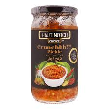 HAUT NOTCH CRUNCH PICKLE WITH OLIVE OIL GLASS JAR 325GM